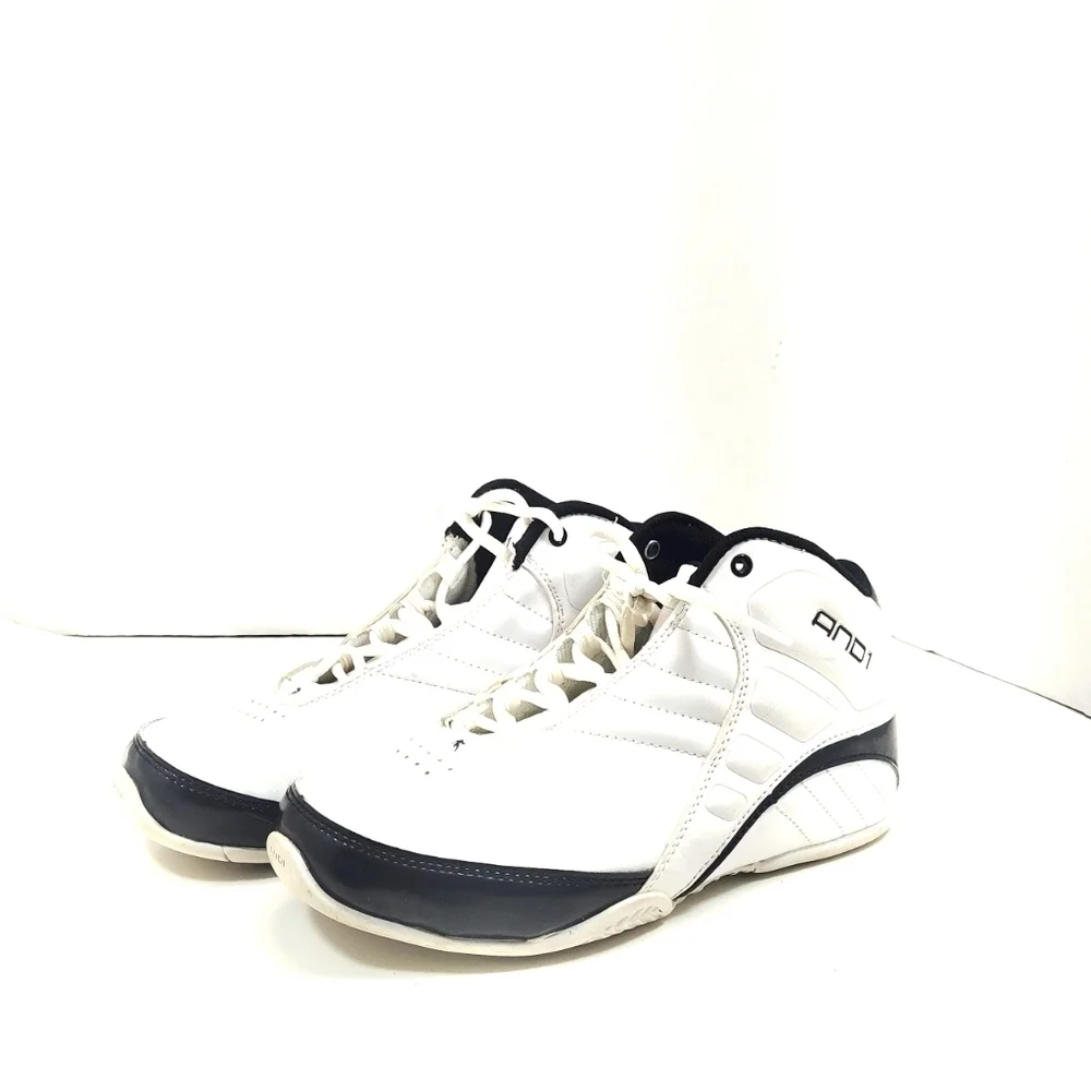 AND1 Boys Basketball Shoes Black & White Athletic Sneakers Size 6